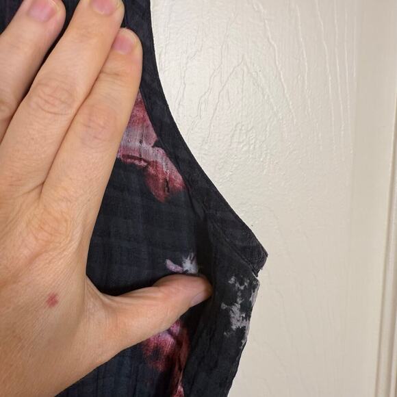 Theory Sleeveless Silk Blend Floral Dress Size 6 V-Neck Fit & Flare Midi - Picture 6 of 12